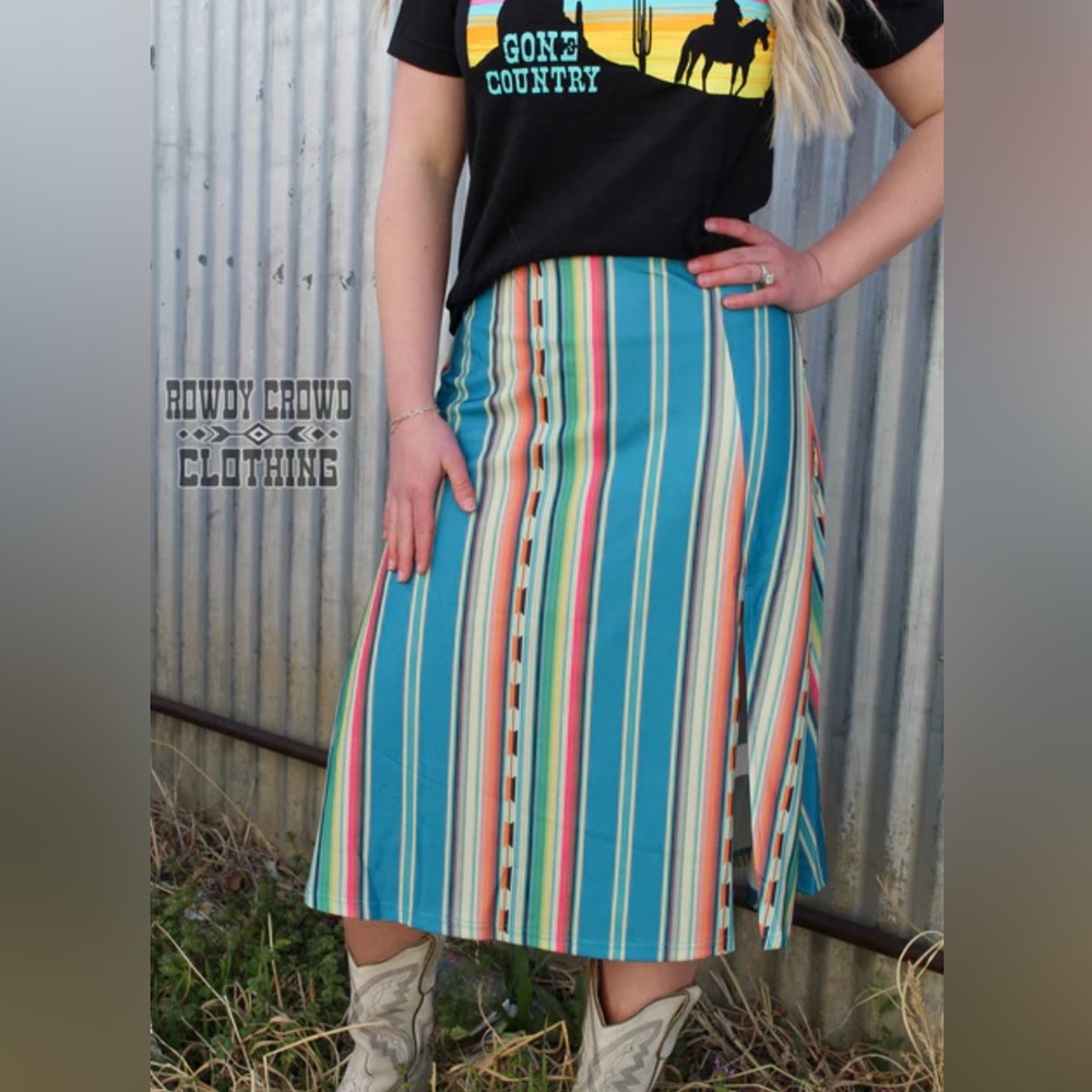 Multicolor Striped Skirt - Picture 3 of 6